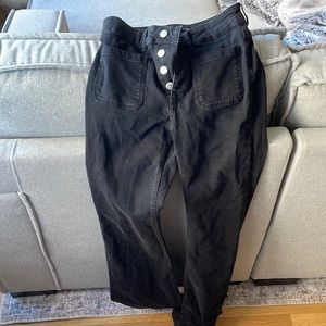 Zara black high-waisted bell bottom jeans. US Size 6.
